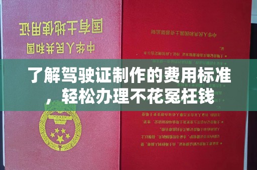 北安了解驾驶证制作的费用标准，轻松办理不花冤枉钱